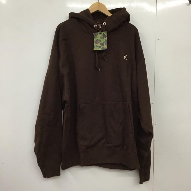 アベイシングエイプ A BATHING APE パーカー 長袖 長袖パーカー プルオーバーパーカー スウェット XXL ロゴ、文字 茶 / ブラウン / brown メンズ USED 古着 中古 10151583