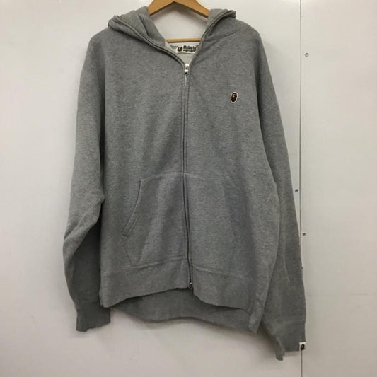 アベイシングエイプ A BATHING APE パーカー 長袖 長袖パーカー プルオーバーパーカー スウェット XL ロゴ、文字 灰 / グレー / gray メンズ USED 古着 中古 10151593
