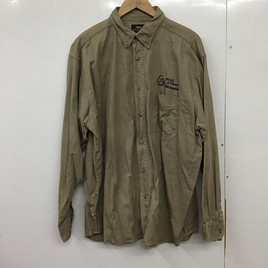 古着 USED シャツ、ブラウス 長袖 長袖シャツ 無地シャツ カラーシャツ ボタンダウンシャツ XL ロゴ、文字 ベージュ / ベージュ / beige メンズ USED 古着 中古 10151606