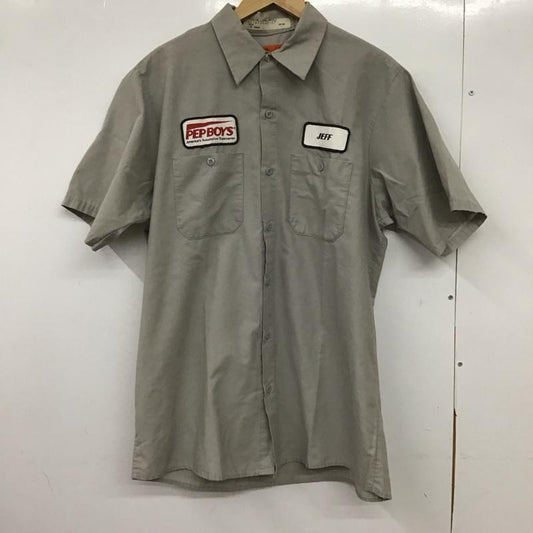 レッドキャップ RED KAP シャツ、ブラウス 半袖 半袖シャツ プリントシャツ ポケットシャツ L ロゴ、文字 灰 / グレー / gray メンズ USED 古着 中古 10151607
