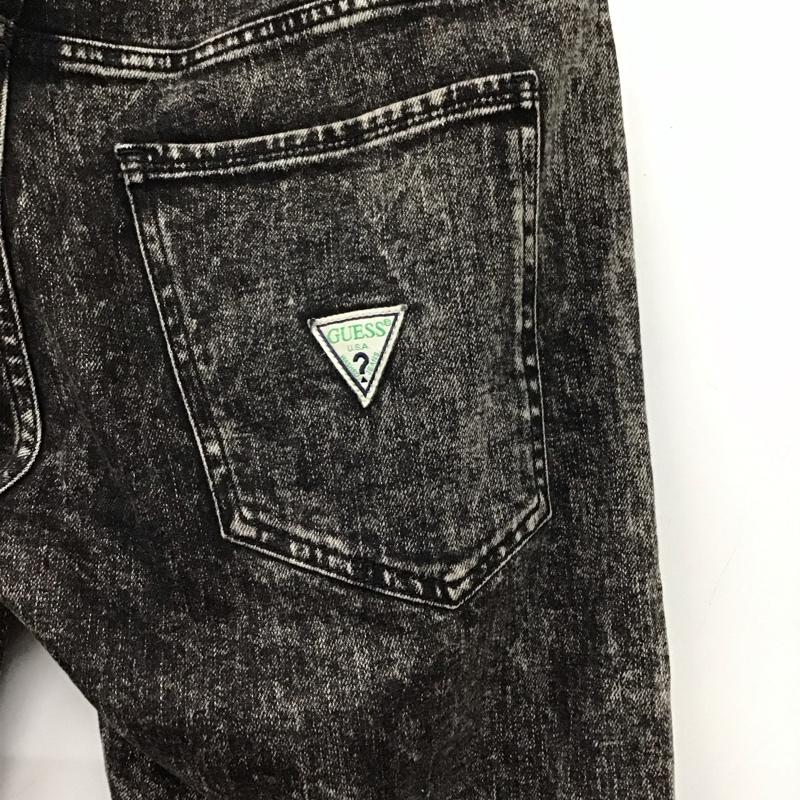 ゲス Guess パンツ デニム、ジーンズ デニムパンツ スリムパンツ カジュアルパンツ ストレッチパンツ 31インチ 無地 黒 / ブラック / black メンズ USED 古着 中古 10151608