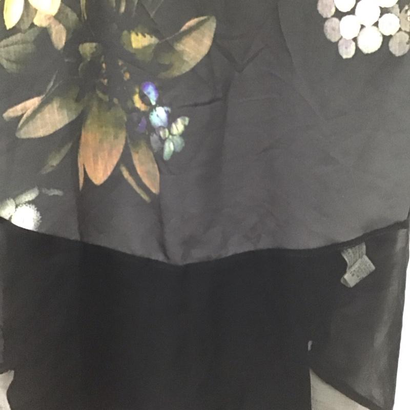 ザラ ZARA カットソー 半袖 5580 259 800 シアー L 花柄 黒 / ブラック / black レディース USED 古着 中古 10151610