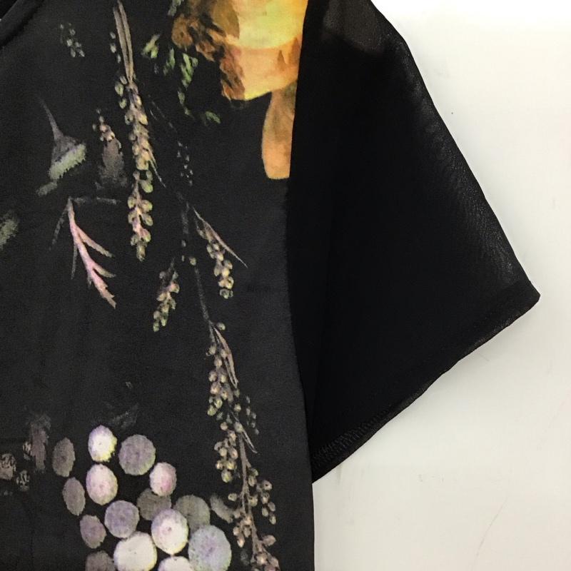 ザラ ZARA カットソー 半袖 5580 259 800 シアー L 花柄 黒 / ブラック / black レディース USED 古着 中古 10151610