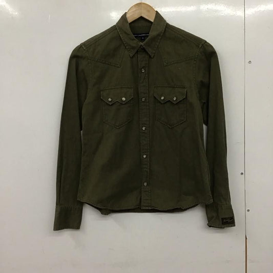 ラルフローレン RALPHLAUREN シャツ、ブラウス 長袖 ウエスタンシャツ 9 無地 カーキ / カーキ / khaki レディース USED 古着 中古 10151612