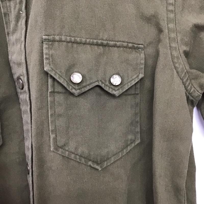 ラルフローレン RALPHLAUREN シャツ、ブラウス 長袖 ウエスタンシャツ 9 無地 カーキ / カーキ / khaki レディース USED 古着 中古 10151612