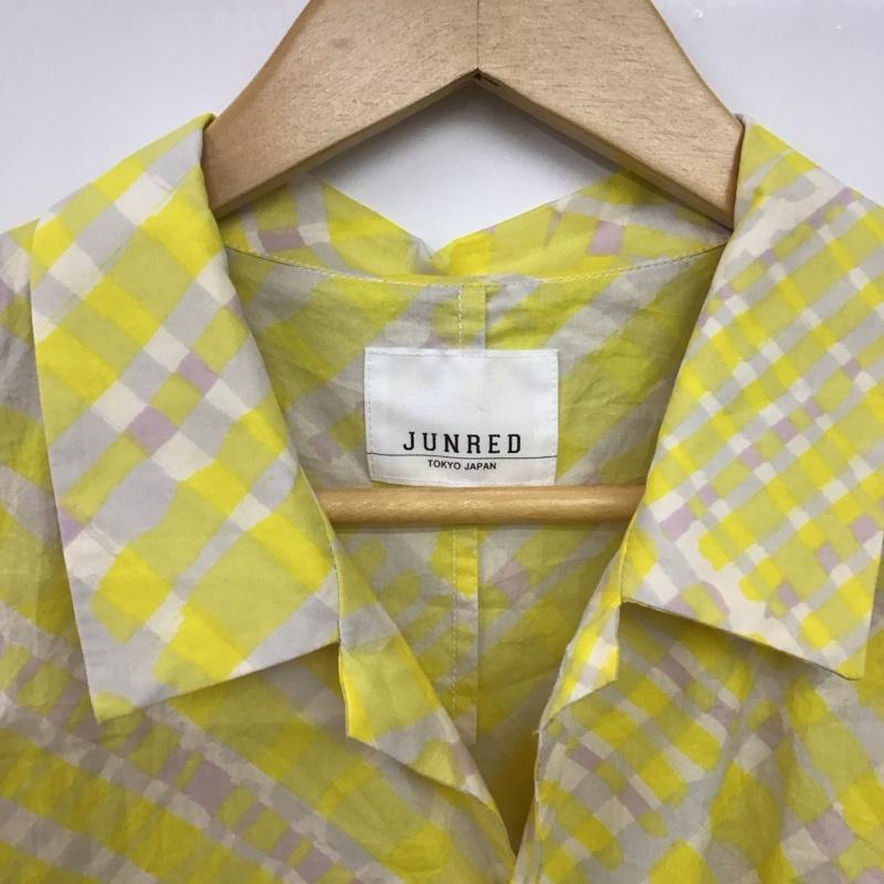 ジュンレッド JUNRed シャツ、ブラウス 半袖 半袖シャツ プリントシャツ L プリント 白 / ホワイト / white X 黄 / イエロー / yellow メンズ USED 古着 中古 10151617