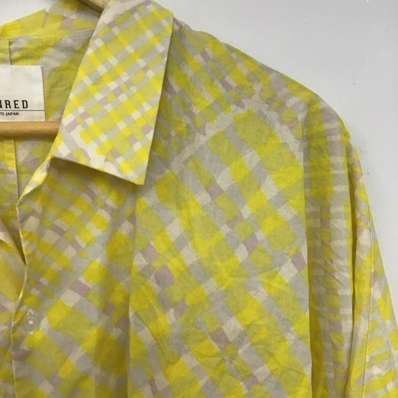 ジュンレッド JUNRed シャツ、ブラウス 半袖 半袖シャツ プリントシャツ L プリント 白 / ホワイト / white X 黄 / イエロー / yellow メンズ USED 古着 中古 10151617