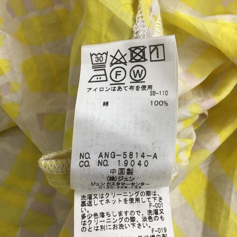 ジュンレッド JUNRed シャツ、ブラウス 半袖 半袖シャツ プリントシャツ L プリント 白 / ホワイト / white X 黄 / イエロー / yellow メンズ USED 古着 中古 10151617
