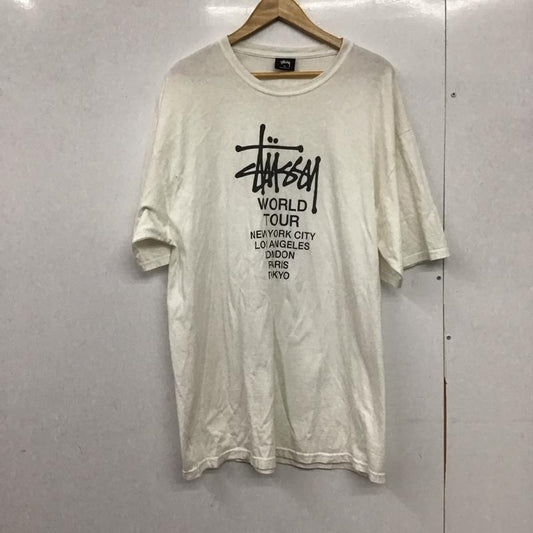 ステューシー STUSSY Tシャツ 半袖 半袖カットソー プリントTシャツ クルーネックカットソー XL ロゴ、文字 白 / ホワイト / white メンズ USED 古着 中古 10151620