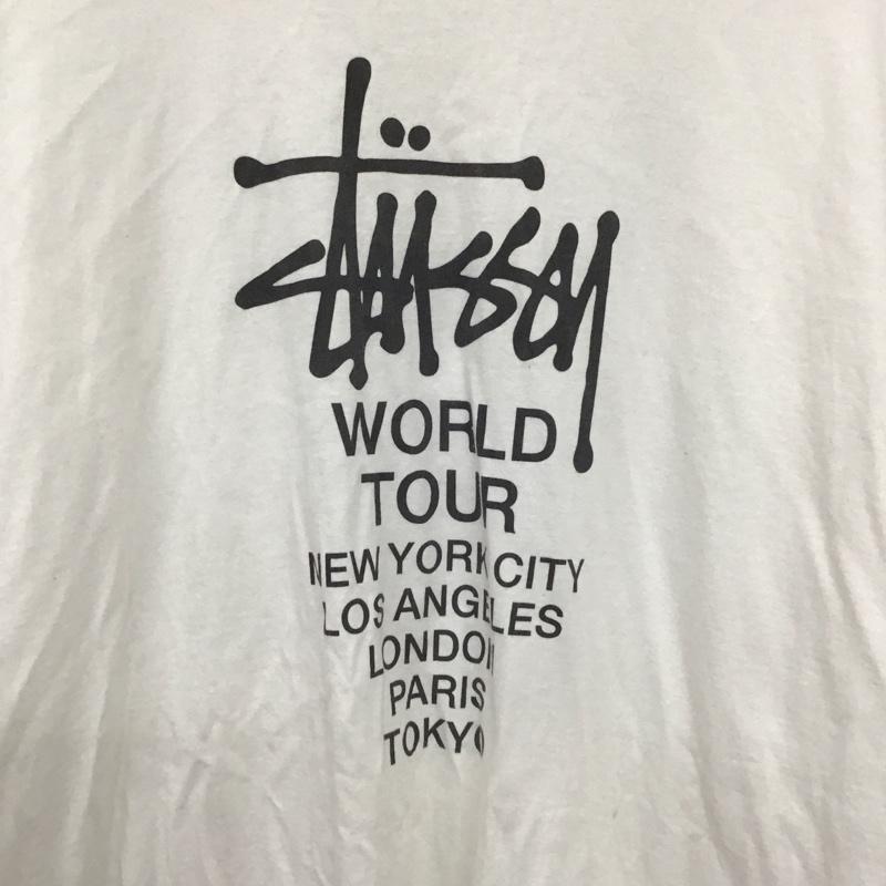 ステューシー STUSSY Tシャツ 半袖 半袖カットソー プリントTシャツ クルーネックカットソー XL ロゴ、文字 白 / ホワイト / white メンズ USED 古着 中古 10151620