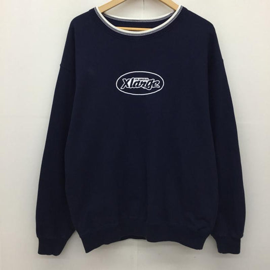 エクストララージ XLARGE トレーナー 長袖 101233012003 RETRO CREWNECK SWEATSHIRT M ロゴ、文字 紺 / ネイビー / navy メンズ USED 古着 中古 10151627