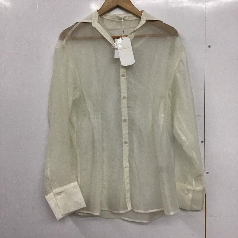 フーズフーチコ who s who Chico シャツ、ブラウス 長袖 CHZ1041104A0007 シアー スキッパー FREE 無地 白 / ホワイト / white レディース USED 古着 中古 10151635