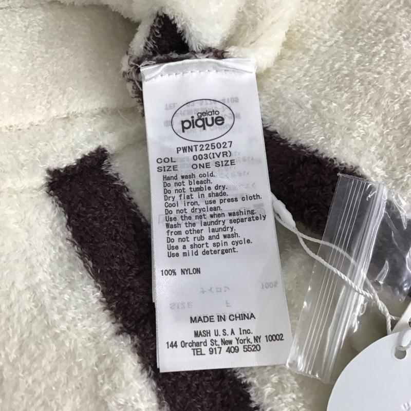 ジェラートピケ gelato pique カーディガン 長袖 PWNT225027 ホットスムーズィーボーダーカーディガン Vネック タグ付き ONE SIZE ボーダー柄 白 / ホワイト / white X 茶 / ブラウン / brown レディース USED 古着 中古 10151642