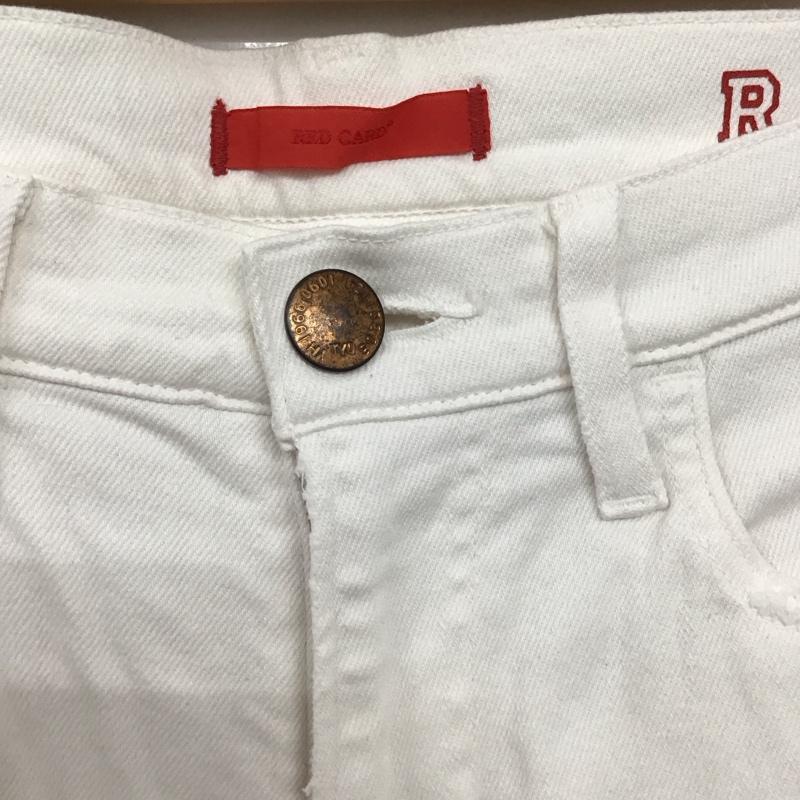 レッドカード RED CARD パンツ デニム、ジーンズ R12507 テーパード 25 ダメージ加工 白 / ホワイト / white レディース USED 古着 中古 10151644
