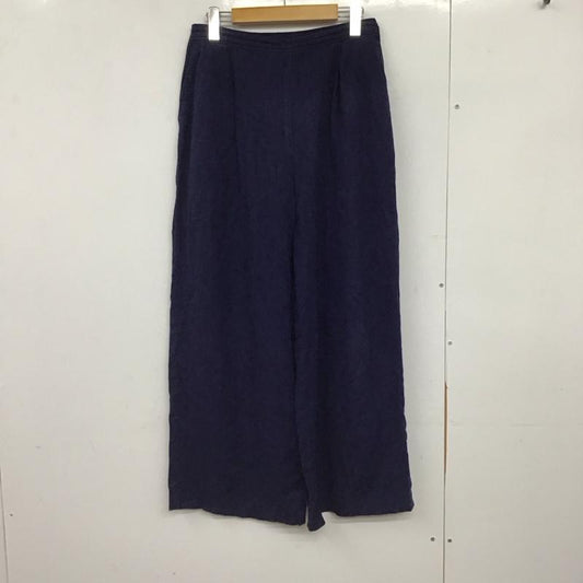 ニコアンド niko and... ボトムス ボトムス ST91CL03AD リネン混 ワイドパンツ 4 無地 紺 / ネイビー / navy レディース USED 古着 中古 10151646