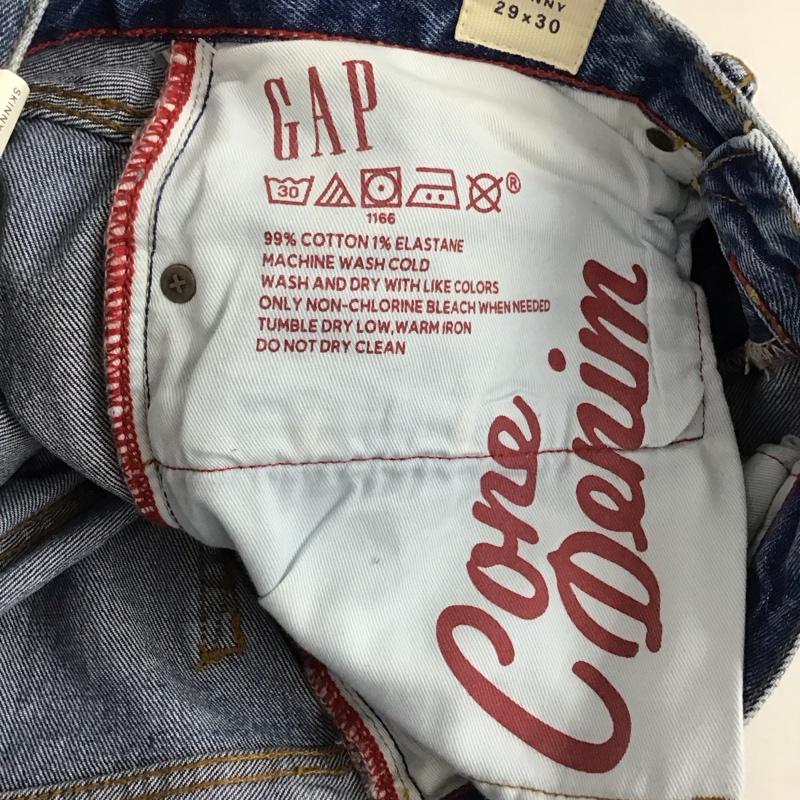 ギャップ GAP パンツ デニム、ジーンズ デニムパンツ スリムパンツ カジュアルパンツ ストレッチパンツ 29インチ ダメージ加工 インディゴ / インディゴ / Indigo メンズ USED 古着 中古 10151648