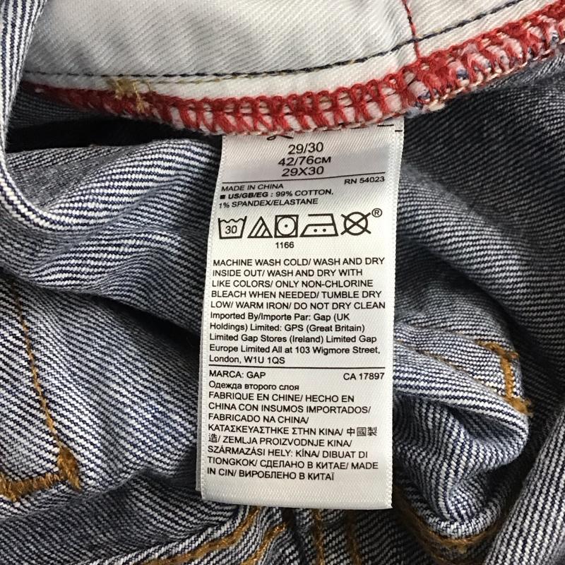 ギャップ GAP パンツ デニム、ジーンズ デニムパンツ スリムパンツ カジュアルパンツ ストレッチパンツ 29インチ ダメージ加工 インディゴ / インディゴ / Indigo メンズ USED 古着 中古 10151648