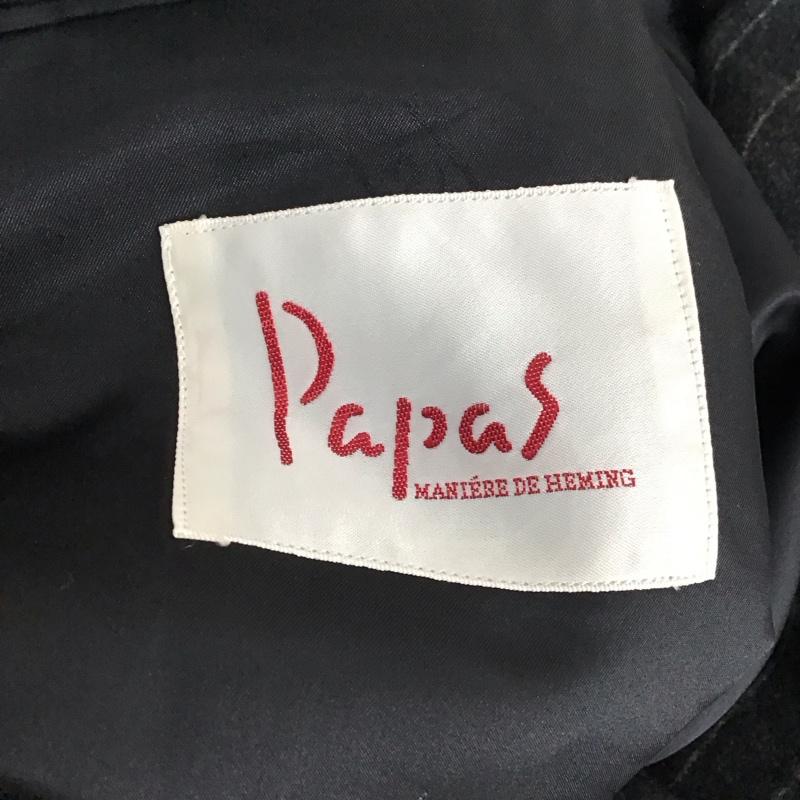 パパス PAPAS ジャケット、上着 ジャケット、ブレザー カジュアルジャケット アウター カラージャケット M ストライプ ダークグレー / ダークグレー / メンズ USED 古着 中古 10151659