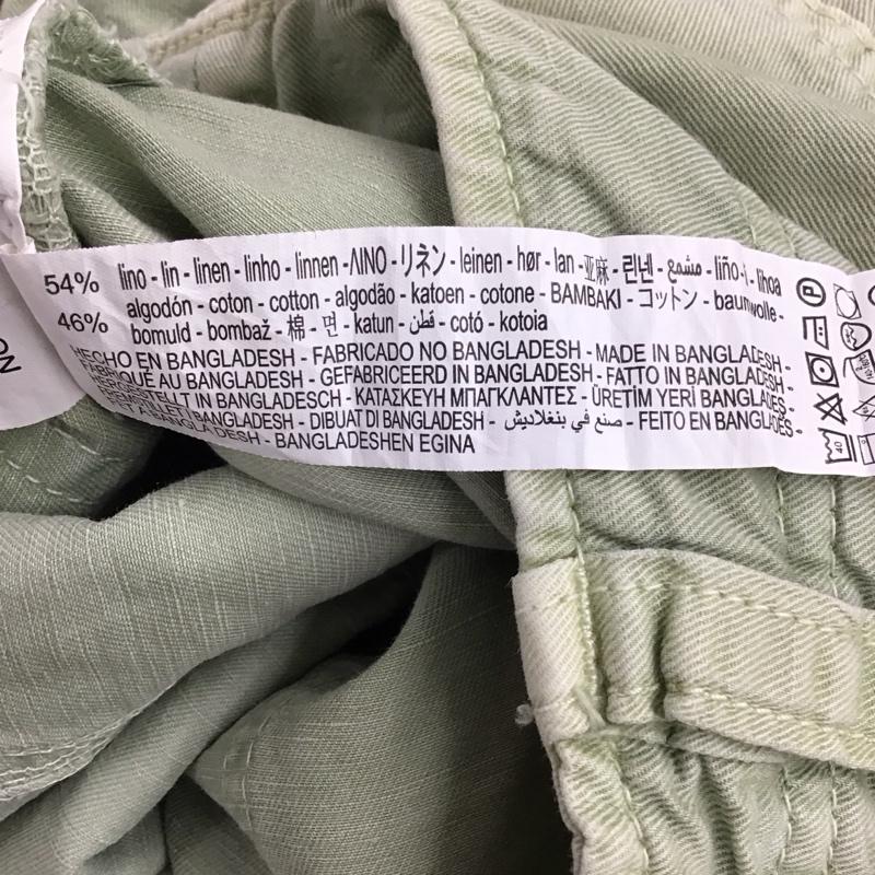 ザラ ZARA パンツ ワークパンツ、ペインターパンツ 4877 054 982 コットン リネン XS 無地 薄緑 / ライトグリーン / レディース USED 古着 中古 10151679