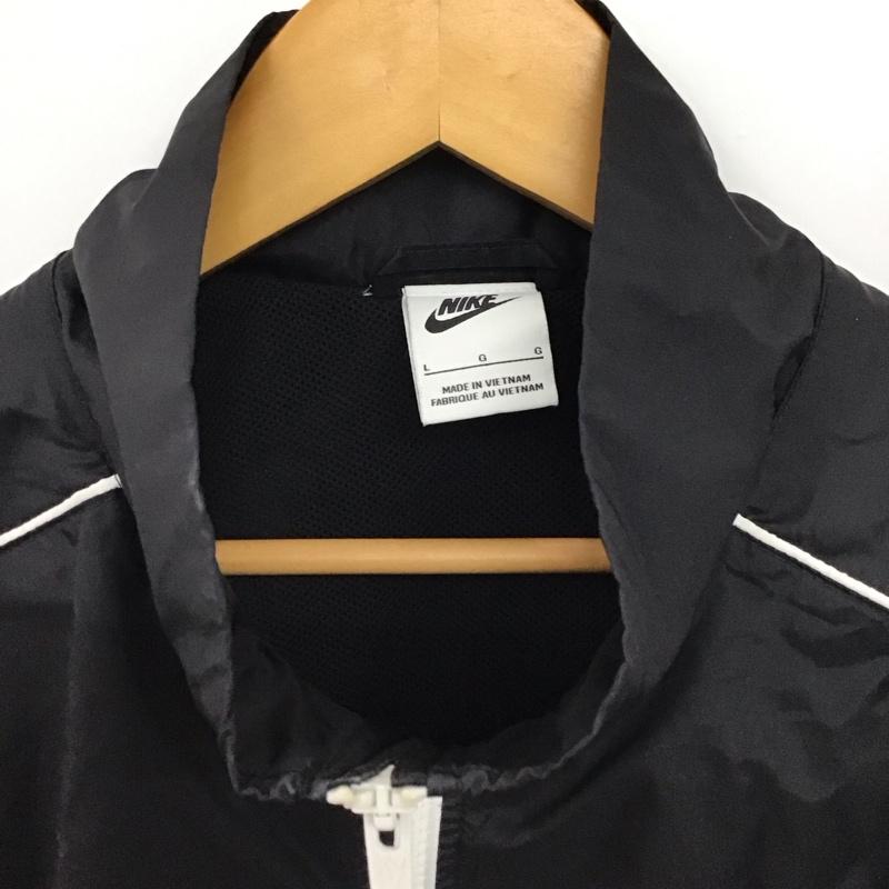 ナイキ NIKE ジャケット、上着 ジャンパー、ブルゾン bv3031-010 ウインドブレーカー ジップアップナイロンジャケット L ロゴ、文字 黒 / ブラック / black メンズ USED 古着 中古 10151687