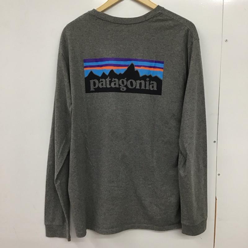 パタゴニア patagonia カットソー 長袖 38518sp20 長袖カットソー プリントTシャツ M ロゴ、文字 灰 / グレー / gray メンズ USED 古着 中古 10151689