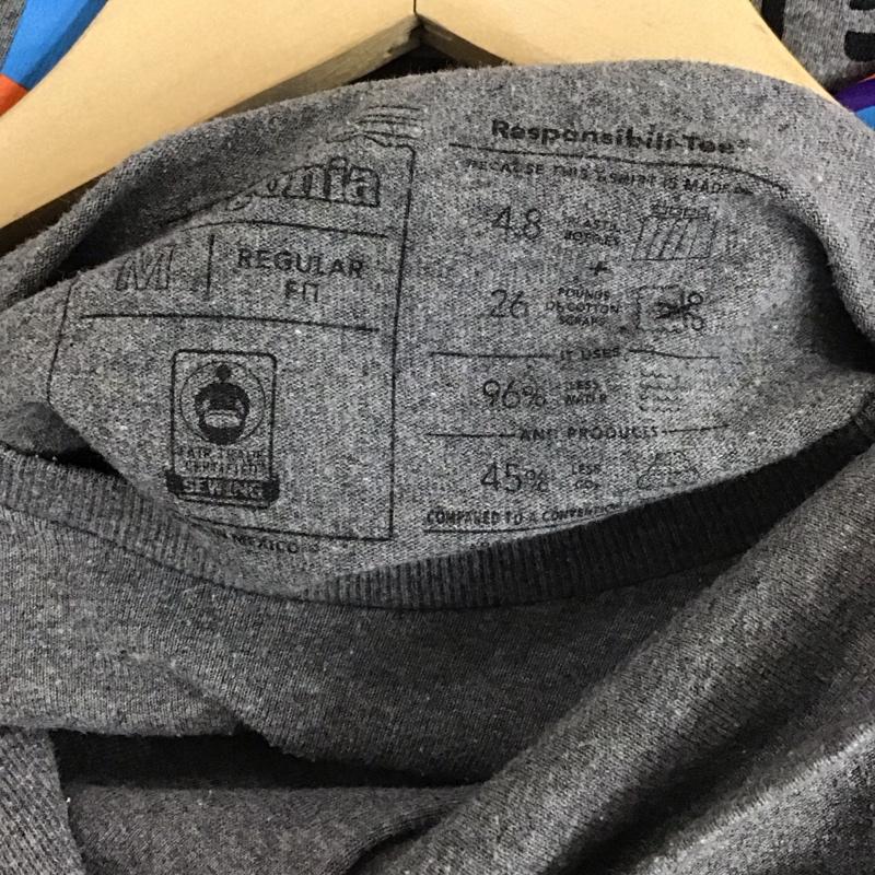 パタゴニア patagonia カットソー 長袖 38518sp20 長袖カットソー プリントTシャツ M ロゴ、文字 灰 / グレー / gray メンズ USED 古着 中古 10151689