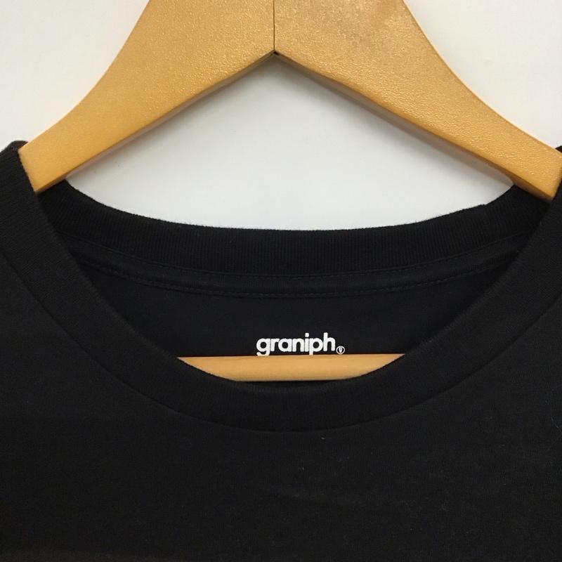 グラニフ graniph Tシャツ 半袖 半袖カットソー プリントTシャツ クルーネックカットソー L プリント 黒 / ブラック / black メンズ USED 古着 中古 10151703