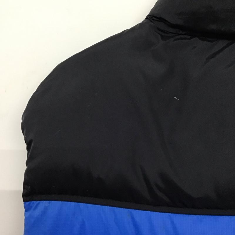 ザノースフェイス THE NORTH FACE ベスト ベスト nf004am ダウンベスト ノースリーブ ジップアップジャケット ロゴ、文字 黒 / ブラック / black X 青 / ブルー / blue メンズ USED 古着 中古 10151707