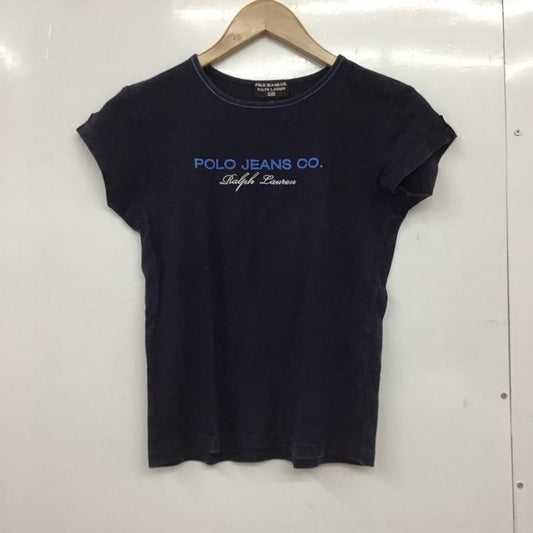 ポロジーンズ Polo Jeans Co. Tシャツ 半袖 半袖カットソー プリントTシャツ クルーネックカットソー M ロゴ、文字 紺 / ネイビー / navy レディース USED 古着 中古 10151716