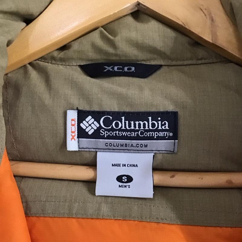 コロンビア Columbia ベスト ベスト ダウンベスト ノースリーブ フロントボタン S ロゴ、文字 ベージュ / ベージュ / beige メンズ USED 古着 中古 10151726