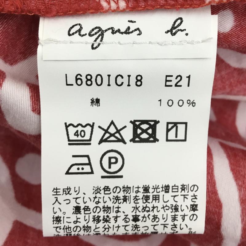 アニエス・ベー agnes b. シャツ、ブラウス 半袖 2 総柄 白 / ホワイト / white X 赤 / レッド / red レディース USED 古着 中古 10151727