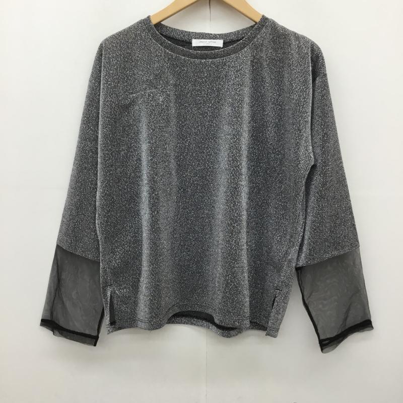 ショコラ フィネ ローブ chocol raffine robe カットソー 長袖 6A43L1C3800 袖チュールドッキングラメプルオーバー FREE 無地 灰 / グレー / gray X 銀 / シルバー / silver color レディース USED 古着 中古 10151728