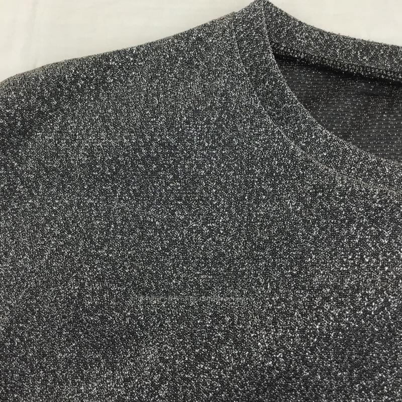 ショコラ フィネ ローブ chocol raffine robe カットソー 長袖 6A43L1C3800 袖チュールドッキングラメプルオーバー FREE 無地 灰 / グレー / gray X 銀 / シルバー / silver color レディース USED 古着 中古 10151728