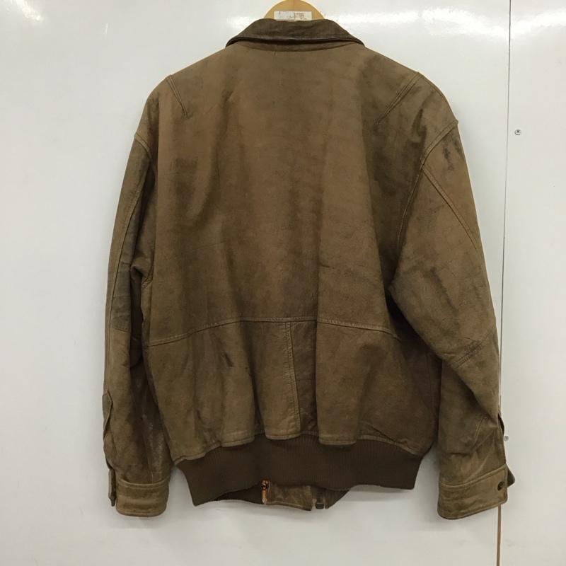 古着 USED ジャケット、上着 ジャンパー、ブルゾン ジップアップレザージャケット アウター 古着 L 無地 茶 / ブラウン / brown メンズ USED 古着 中古 10151729