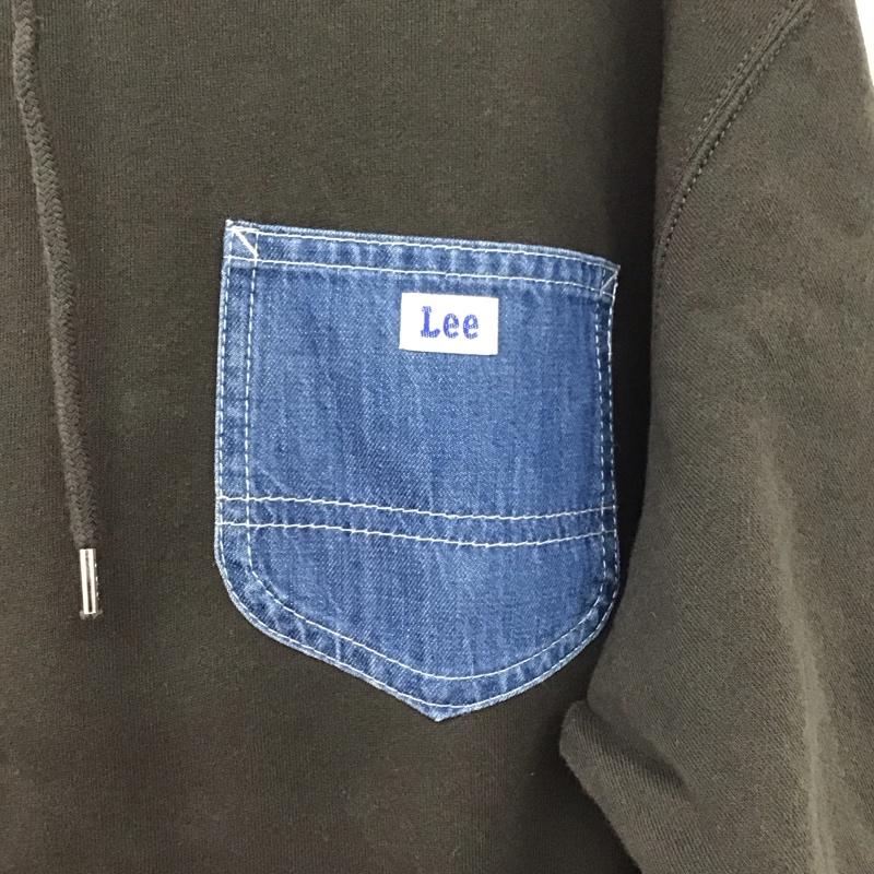 リー Lee パーカー 長袖 長袖パーカー プルオーバーパーカー スウェット L ロゴ、文字 ダークグレー / ダークグレー / メンズ USED 古着 中古 10151731