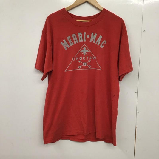 ギルダン GILDAN Tシャツ 半袖 半袖カットソー プリントTシャツ クルーネックカットソー L プリント 赤 / レッド / red メンズ USED 古着 中古 10151739