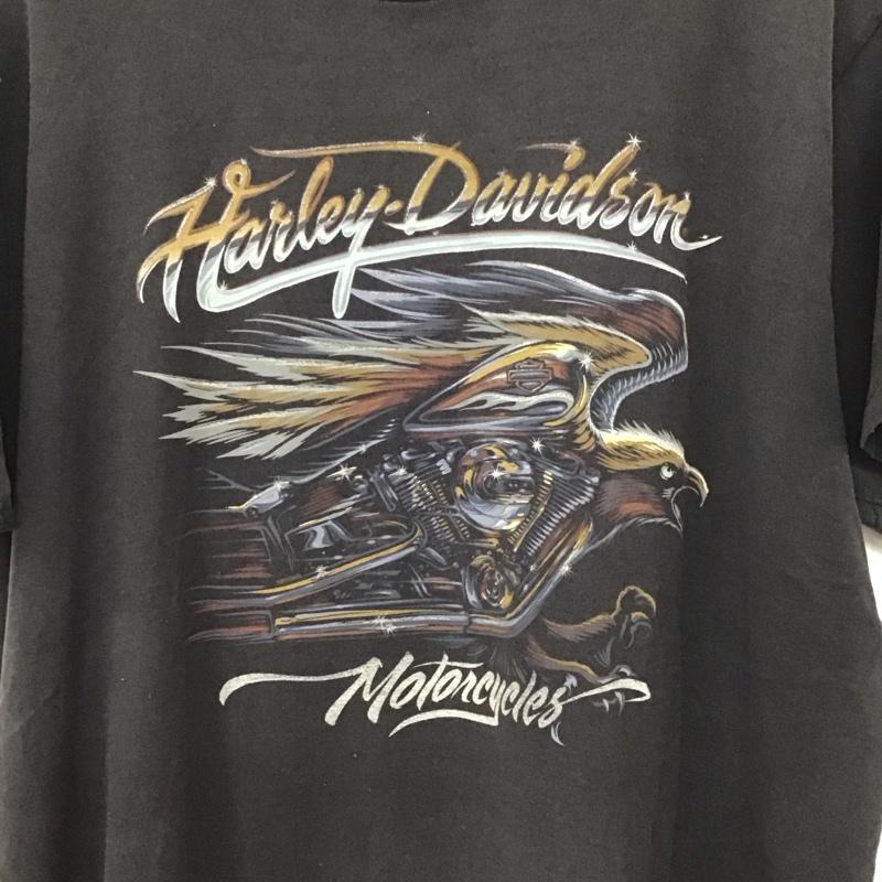 ハーレーダビッドソン Harley-Davidson Tシャツ 半袖 半袖カットソー プリントTシャツ クルーネックカットソー L プリント ダークグレー / ダークグレー / メンズ USED 古着 中古 10151740