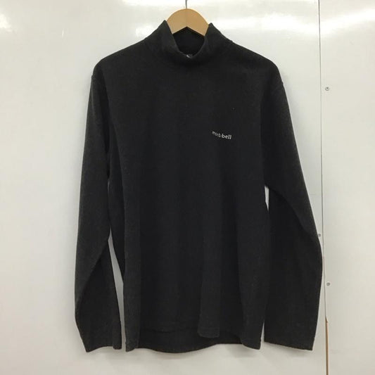 モンベル mont-bell カットソー 長袖 1104978 シャミースハイネックセーター L ロゴ、文字 黒 / ブラック / black メンズ USED 古着 中古 10151746