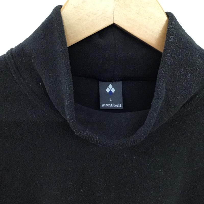 モンベル mont-bell カットソー 長袖 1104978 シャミースハイネックセーター L ロゴ、文字 黒 / ブラック / black メンズ USED 古着 中古 10151746