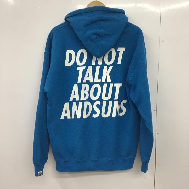 アンドサンズ ANDSUNS パーカー 長袖 長袖パーカー プルオーバーパーカー スウェット L ロゴ、文字 青 / ブルー / blue メンズ USED 古着 中古 10151751