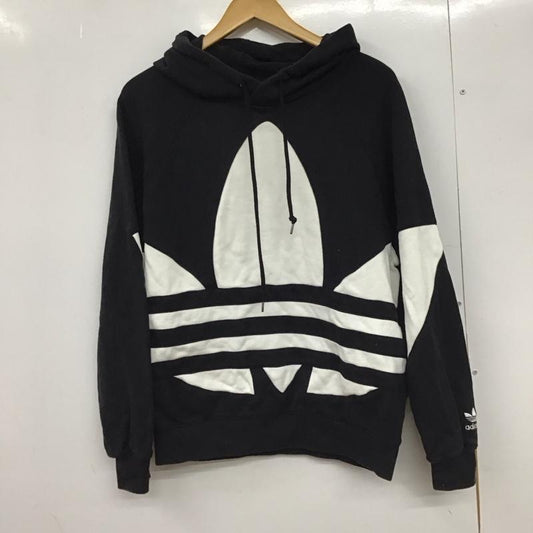 アディダス adidas パーカー 長袖 fm9908 プルオーバーパーカー プリントパーカー L ロゴ、文字 白 / ホワイト / white X 黒 / ブラック / black メンズ USED 古着 中古 10151752