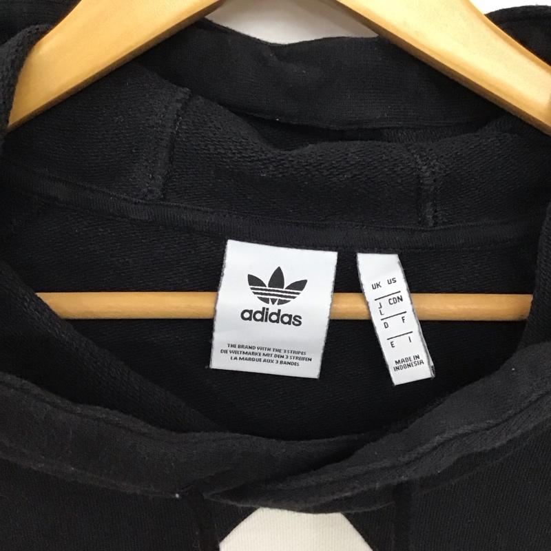 アディダス adidas パーカー 長袖 fm9908 プルオーバーパーカー プリントパーカー L ロゴ、文字 白 / ホワイト / white X 黒 / ブラック / black メンズ USED 古着 中古 10151752