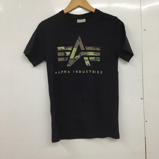 アルファインダストリー Alpha Industries Tシャツ 半袖 半袖カットソー プリントTシャツ クルーネックカットソー S プリント 黒 / ブラック / black メンズ USED 古着 中古 10151754