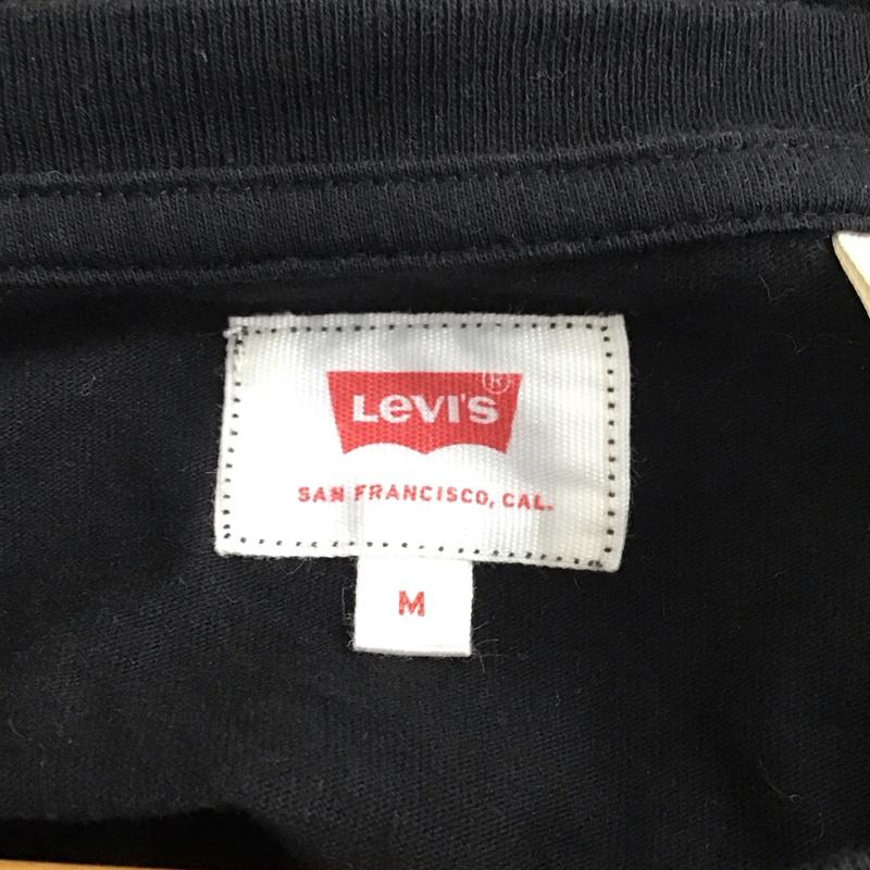 リーバイス Levi s Tシャツ 半袖 半袖カットソー プリントTシャツ クルーネックカットソー M プリント 黒 / ブラック / black メンズ USED 古着 中古 10151756