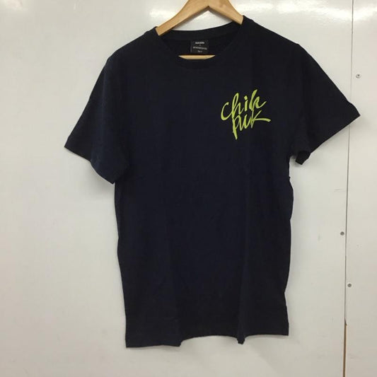 ダイエットブッチャー スリムスキン DIET BUTCHER SLIM SKIN Tシャツ 半袖 半袖カットソー プリントTシャツ クルーネックカットソー FREE ロゴ、文字 紺 / ネイビー / navy メンズ USED 古着 中古 10151779