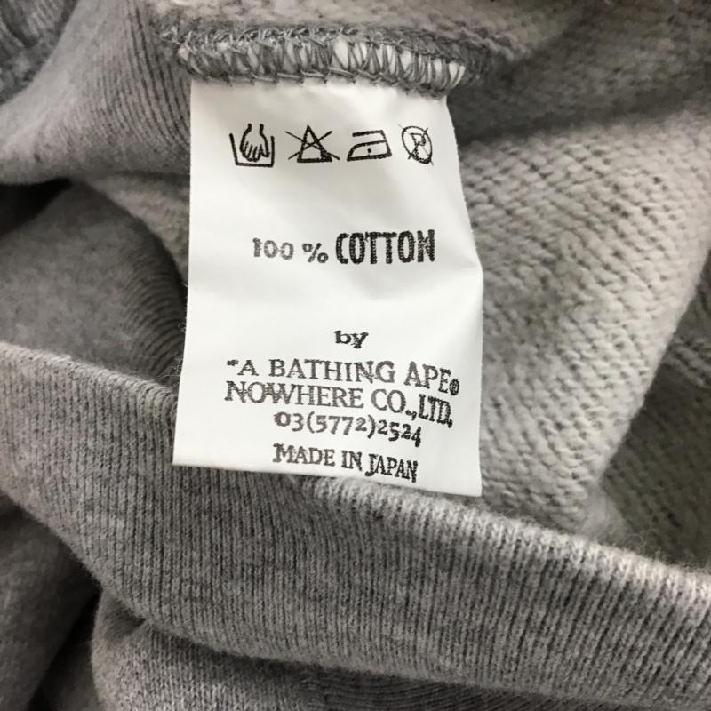 アベイシングエイプ A BATHING APE トレーナー 長袖 長袖トレーナー スウェット クルーネック プルオーバー M ロゴ、文字 灰 / グレー / gray メンズ USED 古着 中古 10151782
