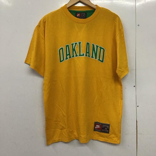 ナイキ NIKE Tシャツ 半袖 半袖カットソー プリントTシャツ クルーネックカットソー M ロゴ、文字 黄 / イエロー / yellow メンズ USED 古着 中古 10151787