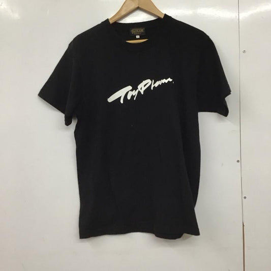トイプレーン TOY PLANE Tシャツ 半袖 半袖カットソー プリントTシャツ クルーネックカットソー L ロゴ、文字 黒 / ブラック / black メンズ USED 古着 中古 10151788