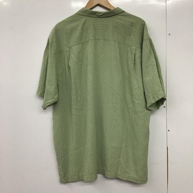 トミーバハマ Tommy Bahama シャツ、ブラウス 半袖 半袖シャツ 刺繍シャツ ポケットシャツ XL ロゴ、文字 X ストライプ カーキ / カーキ / khaki メンズ USED 古着 中古 10151789