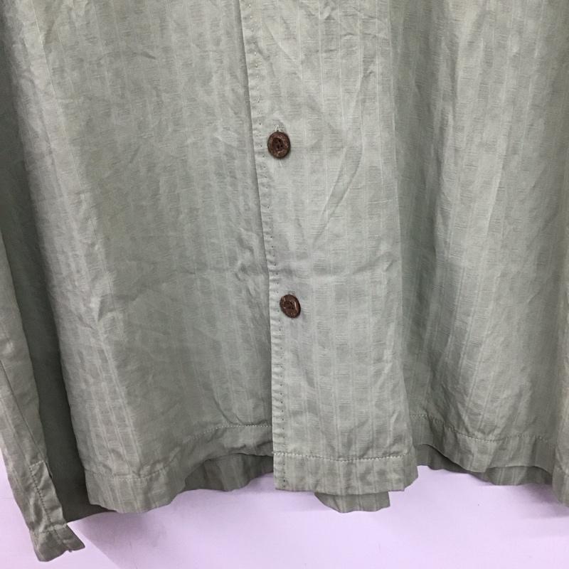 トミーバハマ Tommy Bahama シャツ、ブラウス 半袖 半袖シャツ 刺繍シャツ ポケットシャツ XL ロゴ、文字 X ストライプ カーキ / カーキ / khaki メンズ USED 古着 中古 10151789